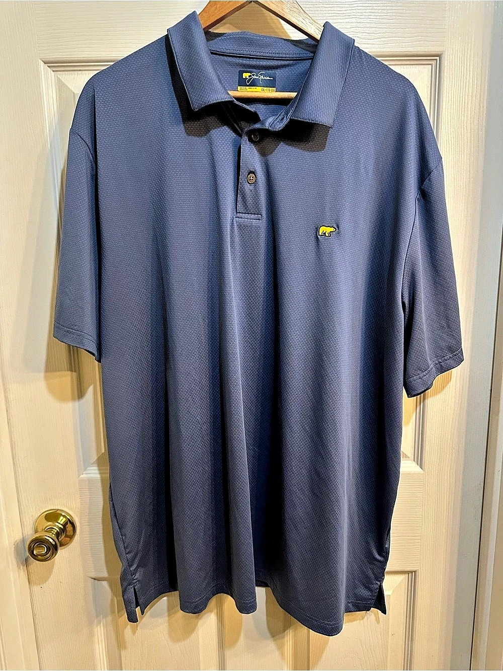 Jack Nicklaus Men's Textured Solid Polo Blue XXL